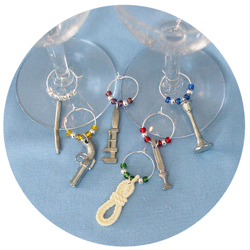 Clue game wine charms